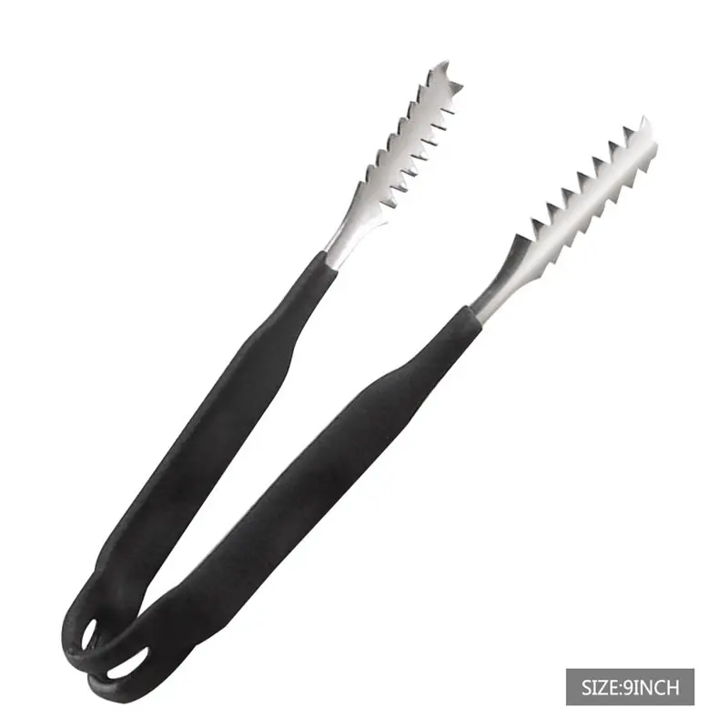 9 Inch QueenTime щипцы из нержавеющей стали для приготовления пищи, сервировки, щипцы для барбекю, гриля, кухонные принадлежности, силиконовая ручка, зажимы для льда, зажим - Цвет: 9 Inch