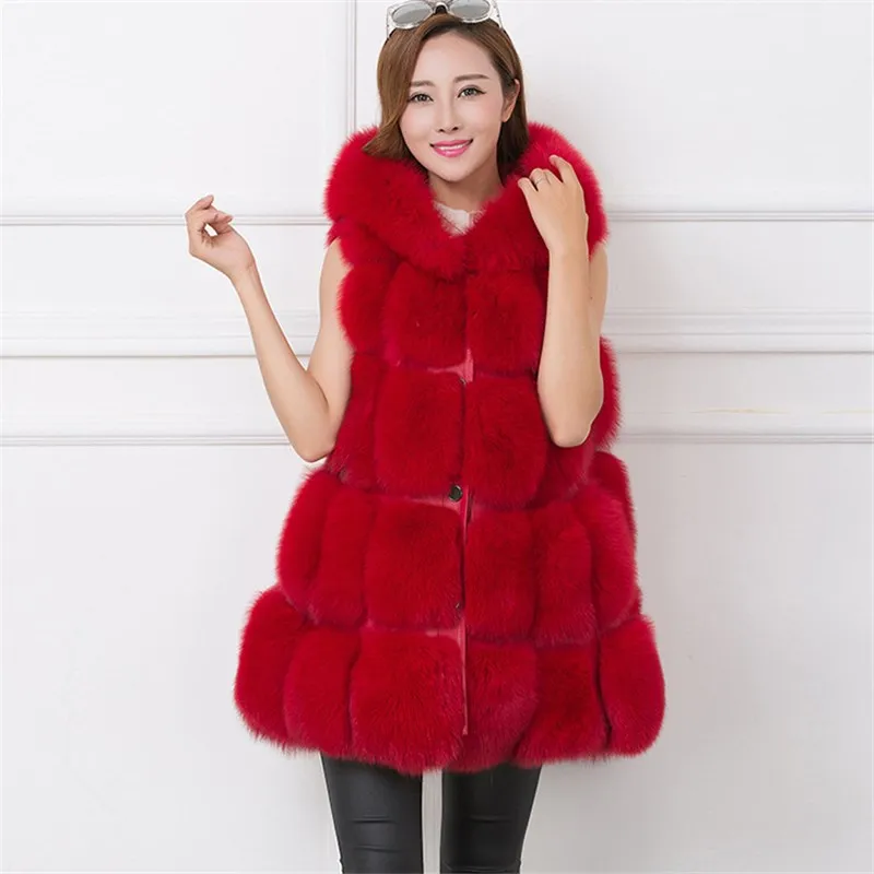 Новинка 2018 осенне-зимнее пальто BINYUXD из лисьего меха свободная юбка жилет