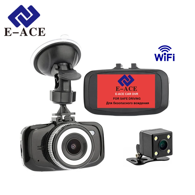E Ace мини автомобиль Камера DVR Wi Fi тире Full HD 1080 P видео Регистраторы с Двойной