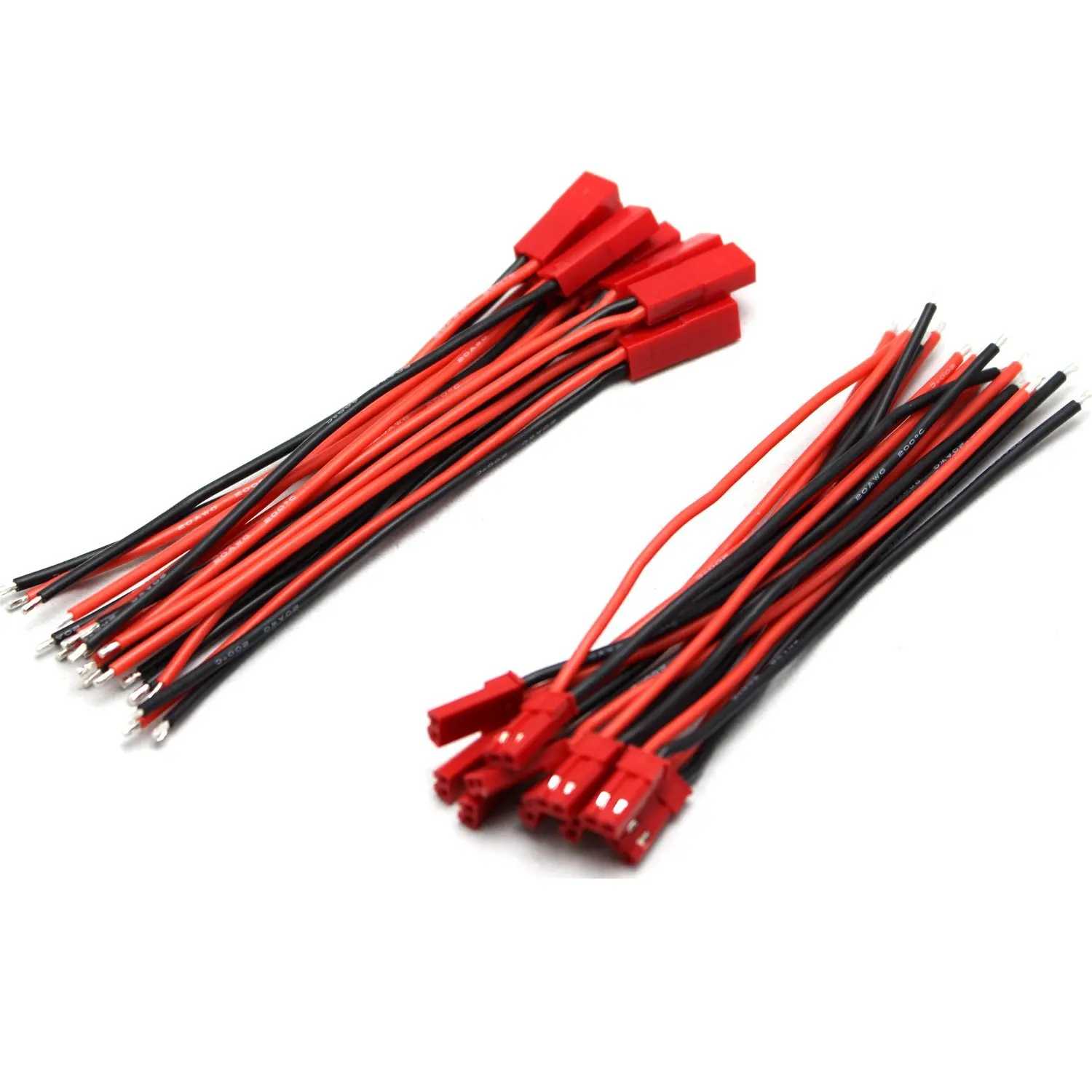 10 Pairs (Male &amp Female) 10CM 2Pin JST Wire Connector for RC Lipo Battery Discharge Esc Bec Board Line- 20AWG Silicone Cord | Игрушки и
