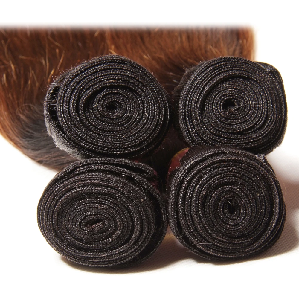 Волосы Beauty Forever прямые с эффектом омбре уток Remy 1 комплект три тона T1B/4/27