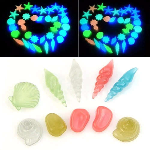 Hot item! 10 Pcs Mixed Conch Sea Shells Starfish Luminous Stone for Aquarium Fish Tank | Дом и сад
