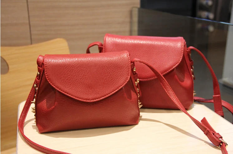 bolsa feminina 2015 new fashion women leather rivet punk style messenger bag small Ladies shoulder diagonal high quality | Багаж и сумки