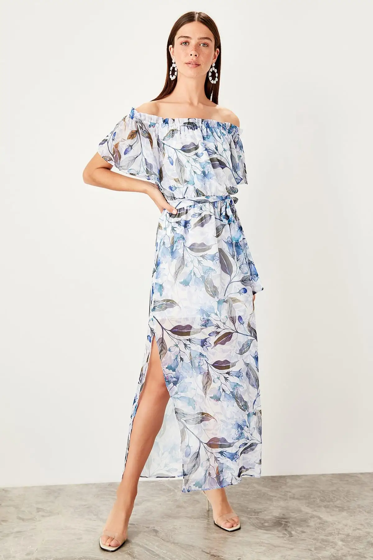 Платье с разноцветным узором Trendyol TWOSS19XM0272|Женские платья| |