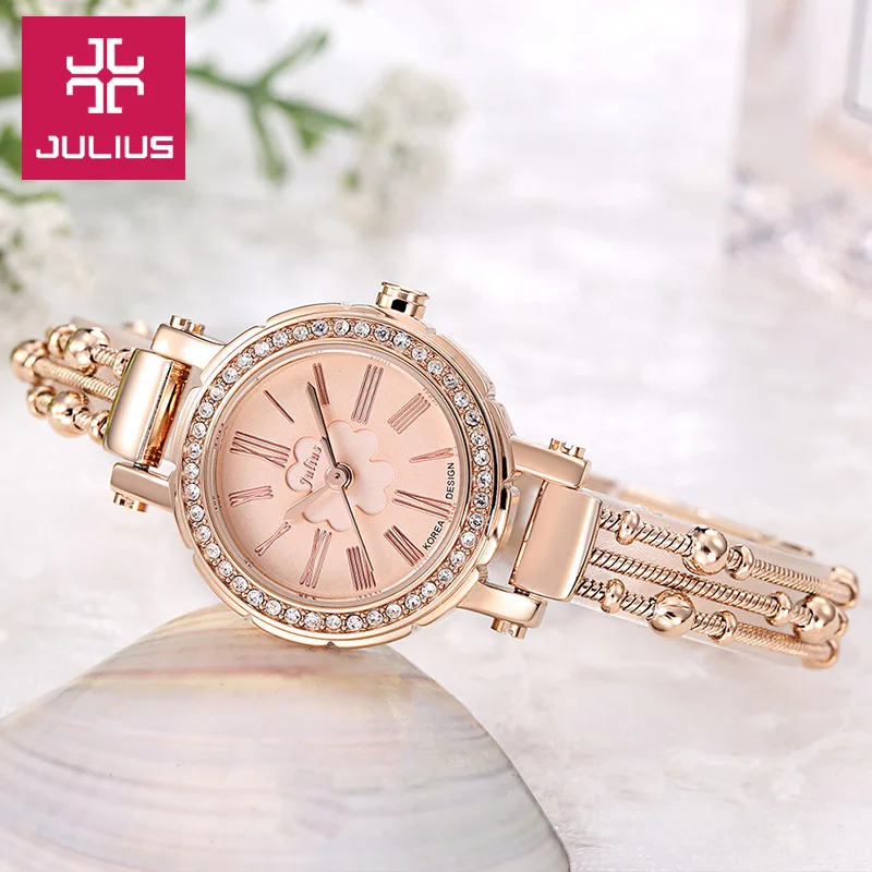 Топ Юлий леди Для женщин часы Японии кварцевых часов тонкой моды Бусины