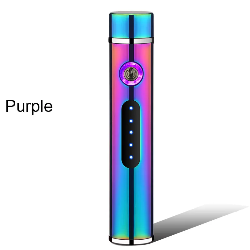 Плазма USB Зажигалка двойная дуга для сигарет курения электронный перезаряжаемый подарок для друзей - Цвет: purple