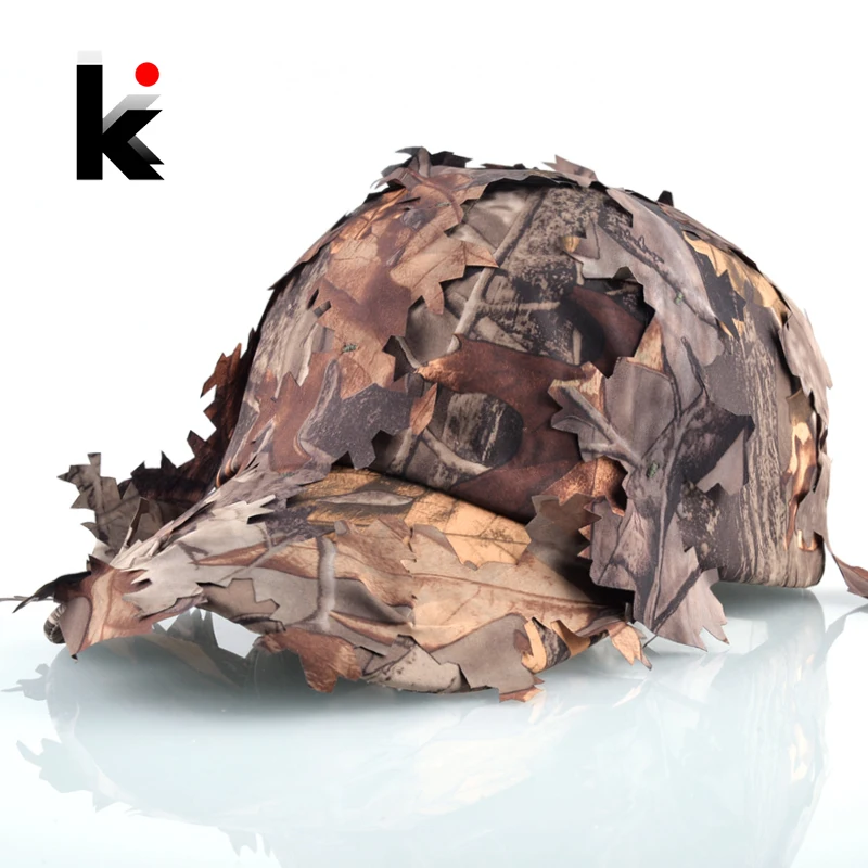 

Кепка-бейсболка Мужская/Женская камуфляжная, тактическая уличная дышащая шапка с 3D листьями, для охоты, рыбалки, кемпинга, регулируемая