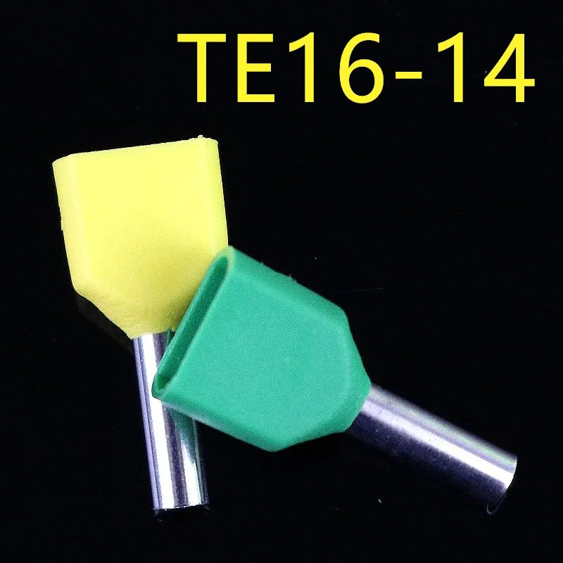 

100pcs TE16-14 Insulated Double Cord End Terminal