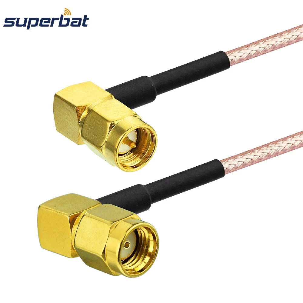 

Superbat RP-SMA штекер к SMA штекеру, прямоугольный разъем RF отрезок коаксиального кабеля RG316 20 см для беспроводных Wi-Fi радиостанций