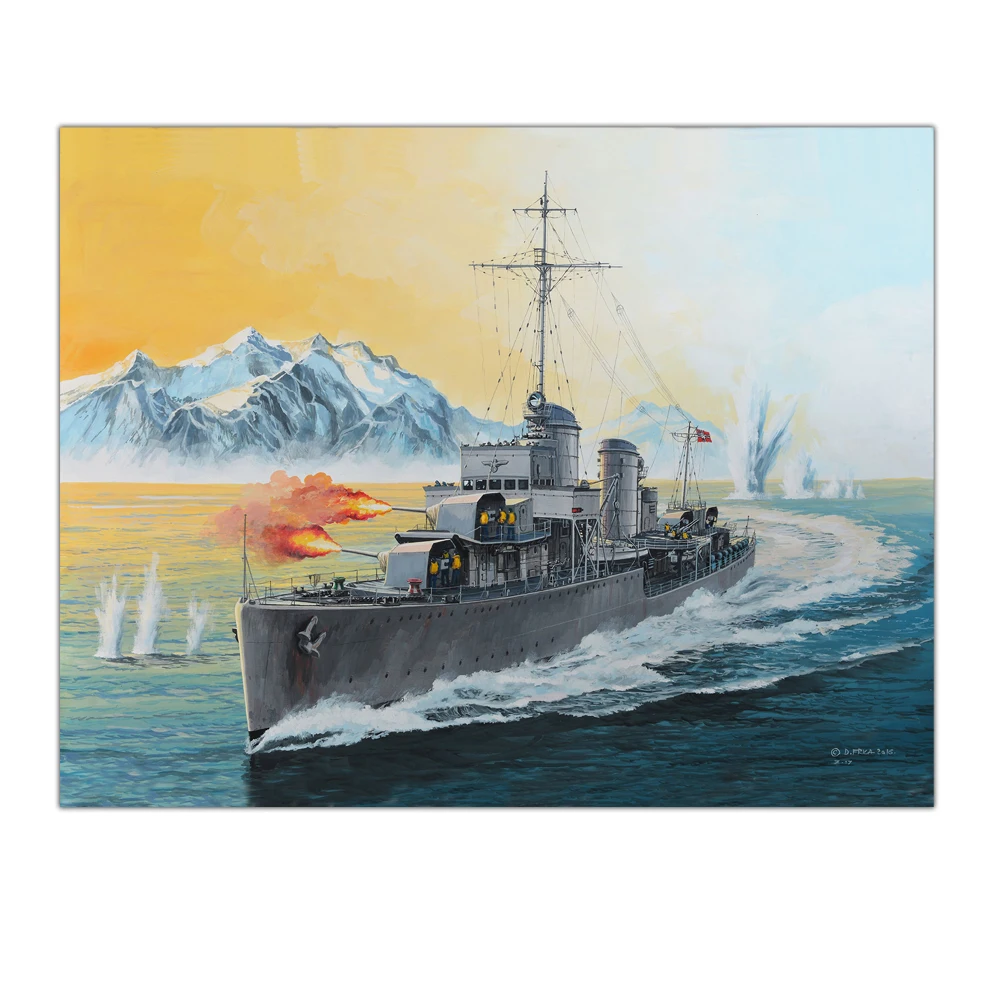 Wlong Большой размер Печать Картина маслом кораблей картина Искусство Настенная