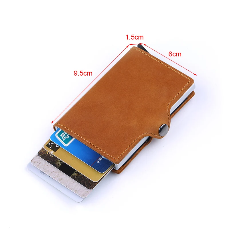 Тонкий мини-кошелек с защитой от Rfid Короткий Мужской кошелек из натуральной кожи