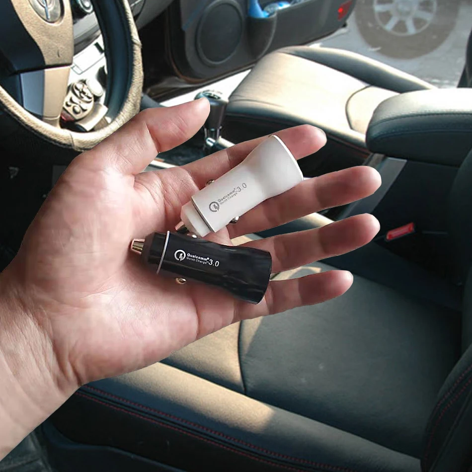 Двойное автомобильное зарядное устройство USB QC 3,0 для iPhone samsung huawei Xiaomi, быстрое автомобильное зарядное устройство для телефона, быстрая зарядка, 2 порта, 3,1 А, Carregador Celular