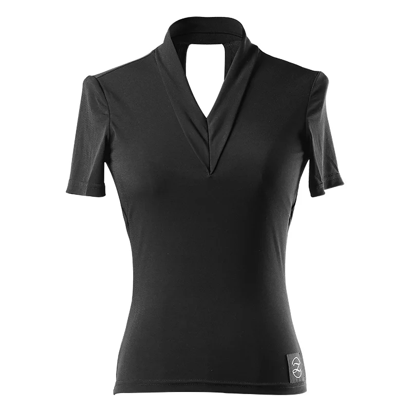 

Latin dance shirt new female summer sexy backless practice dance clothes GB V-neck dance clothes Z1071