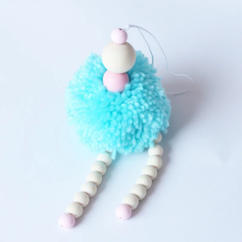 Cute Children's Room Hanging Ornament Hairball Wood Beads Villain Decoration For Kids Mosquito Net Fitness Shelf | Дом и сад