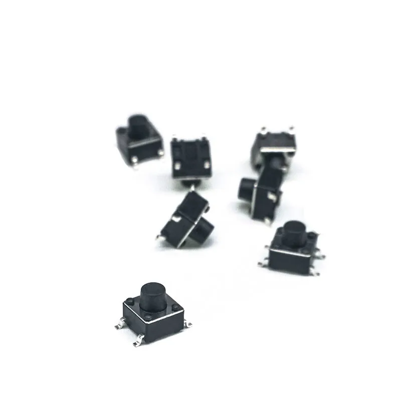 

High Quality 50 pcs/lot tact switch 6*6*6.0mm 4 PIN Tactile Tact Push Button Micro Switch Direct Plug-in Self-reset SMT
