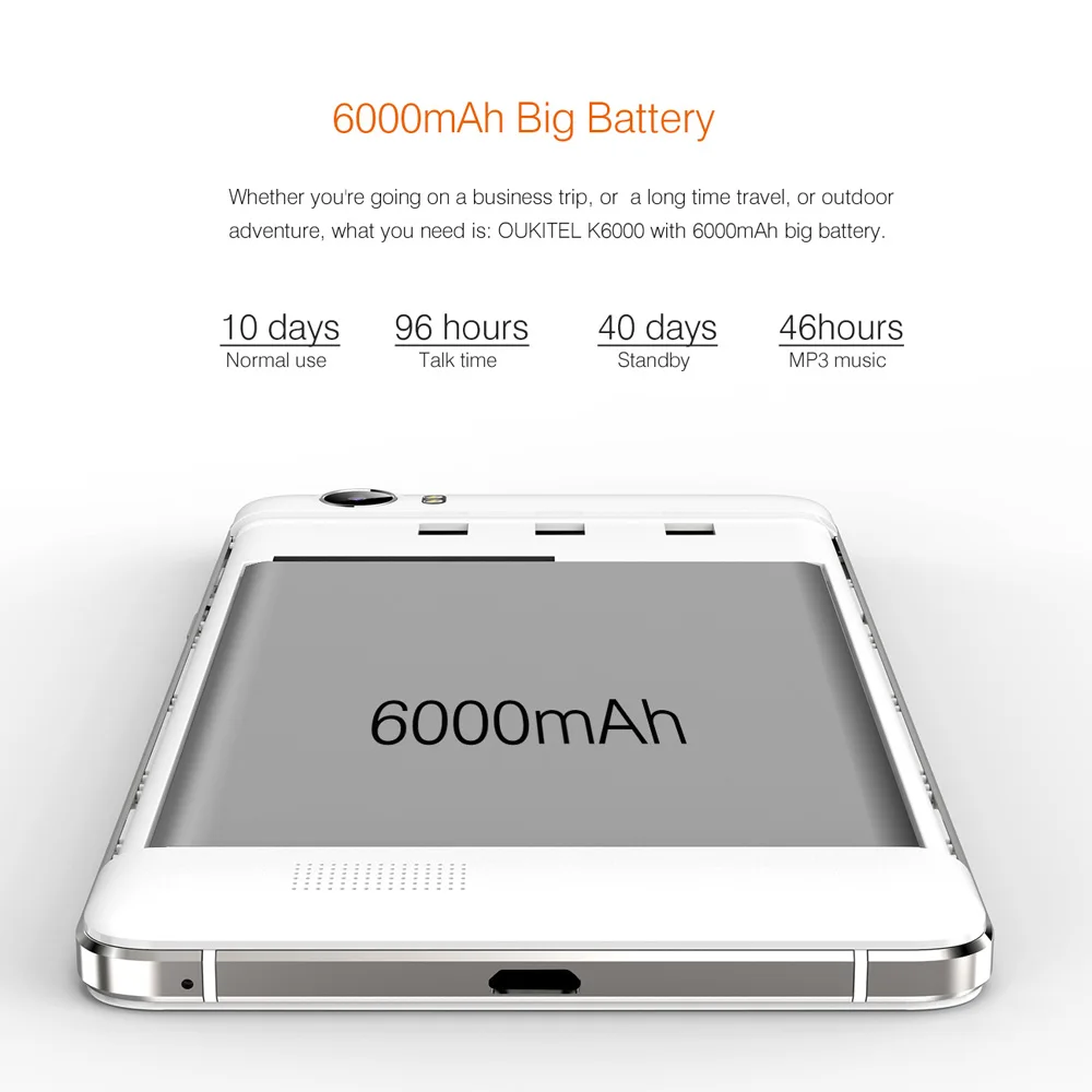 6000mAh OUKITEL K6000 мобильный телефон Android 5 1 MTK6735P четырехъядерный 2G ram 16G rom 5MP 13 Mp &quotHD 4G LTE