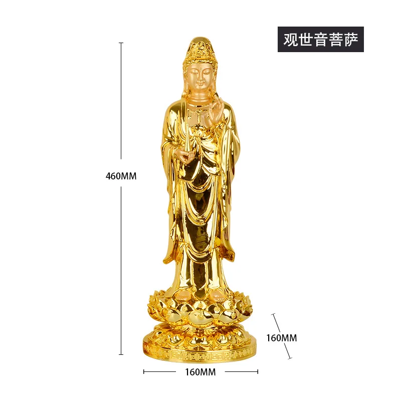 C-Guanyin Западная Sansheng Смола ремесла статуя Будды Amitabha с изображением Будды и Гуаньинь Bodhisattva украшения дома аксессуары статуэтки - Цвет: C-Guanyin