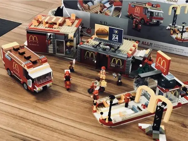 4 в 1 SD6901 мини уличный вид светодиодный McDonaldss Ресторан Дом строительные блоки модель Архитектура DIY игрушки с фигурами для детей