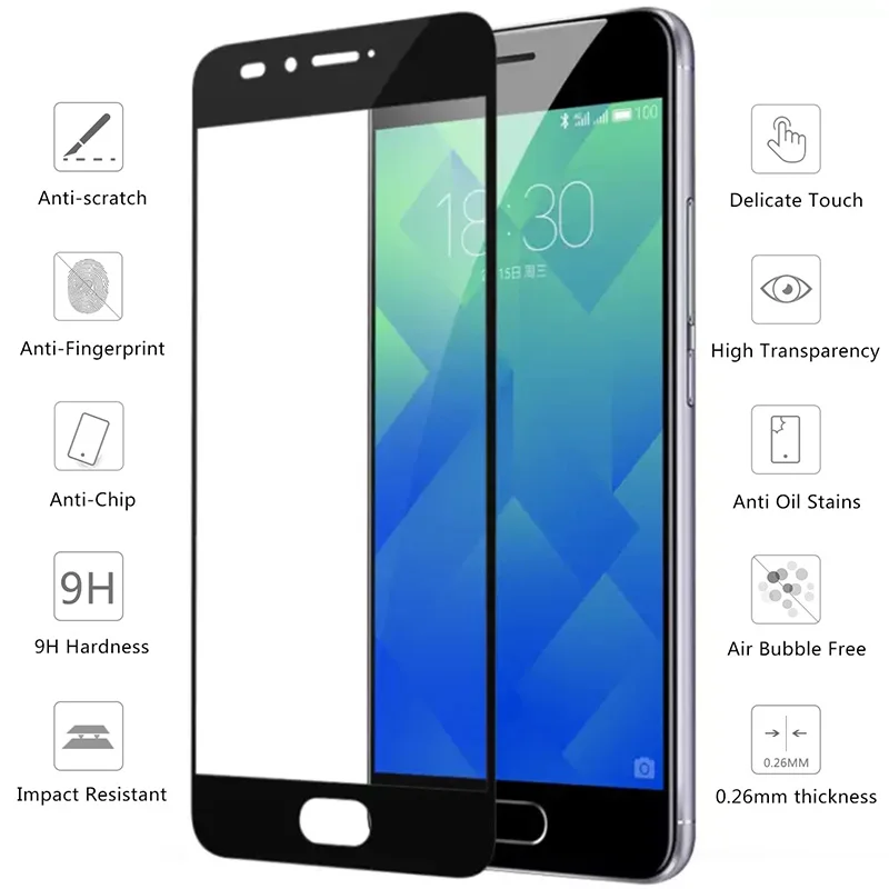 Защитный чехол 9h из закаленного стекла для Meizu M6/M5/s/M/6s/s/M/3s/M/5c M6/M5/C/M3/s/5c/6s/3