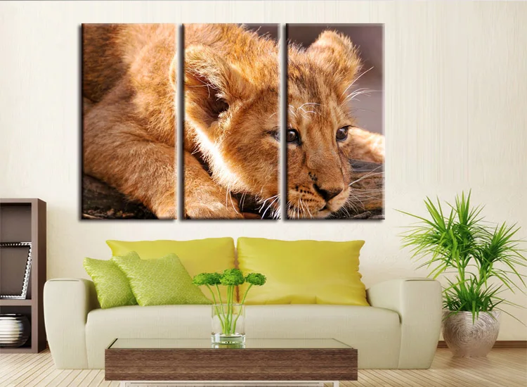 3 шт./компл. холст с изображением Льва картина плакат настенные картины для