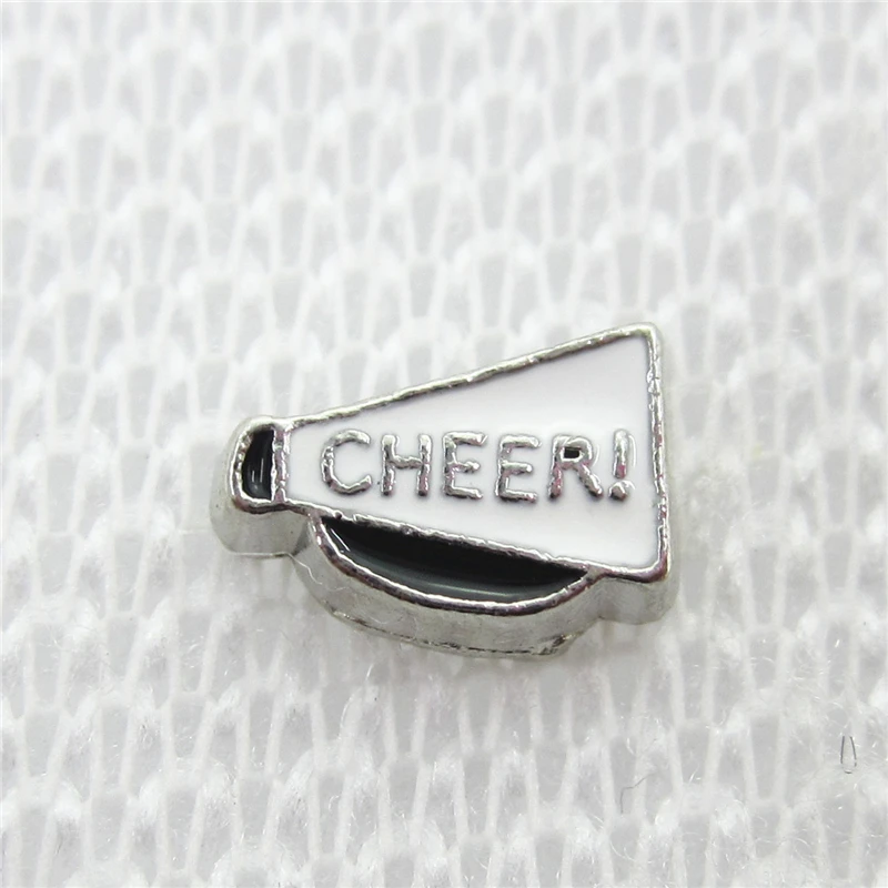 

Hot Selling 30pcs/lot Silver Cheer Floating Charms Living Glass Memory Floating Lockets Pendants Charms DIY Jewelry Charm