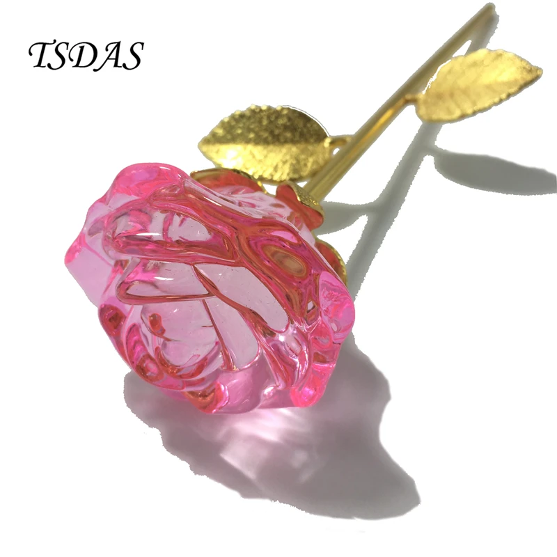 2017 Новогодние украшения розовые хрустальные розы с подарочной коробкой