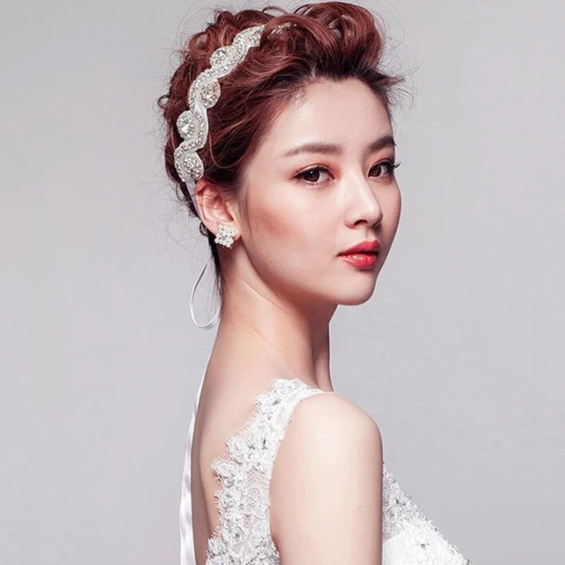 Обруч для волос Женский со стразами эластичная лента | Украшения и аксессуары