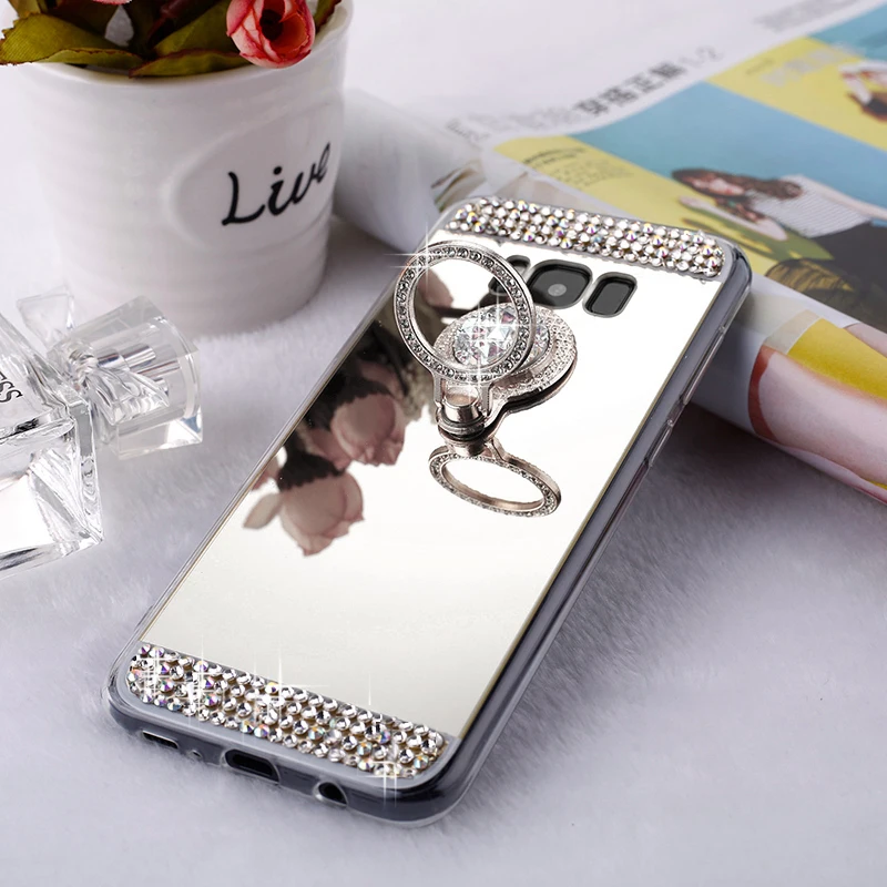 Роскошный Алмазный зеркальный Мягкий силиконовый чехол для Coque Samsung Galaxy J3 J5 J7 2017 J4