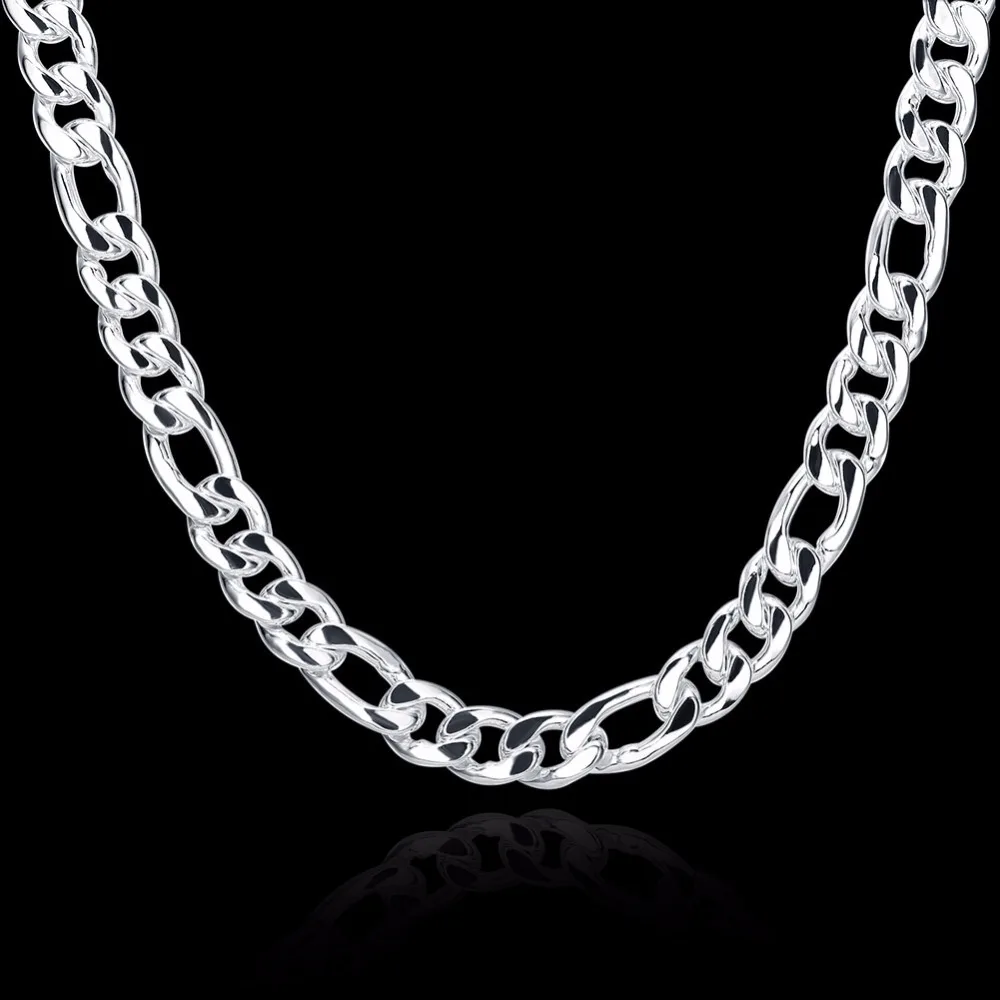 Hot 925 sterling silver jewelry personality male models 10mm three a 24-inch necklace exaggerated geometry | Украшения и
