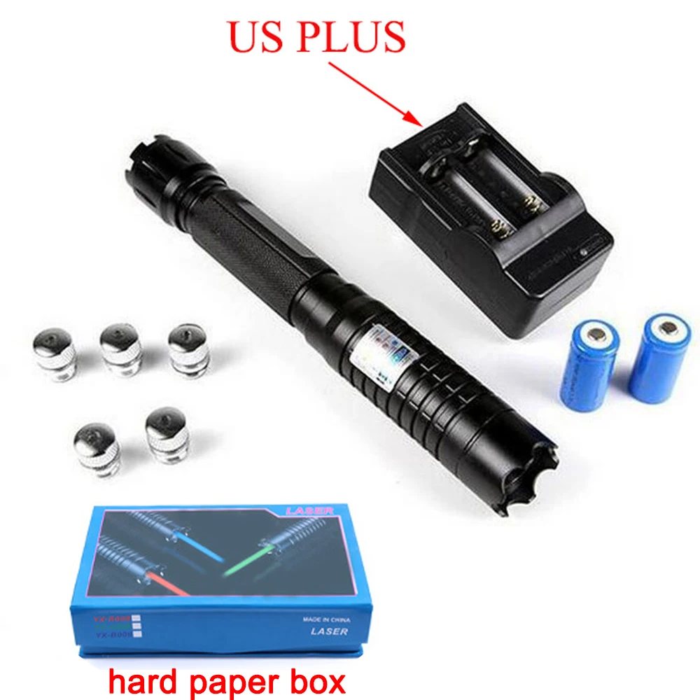 paper-US Синий puntero лазерный факел 445nm 10000 м Открытый светящийся вечерние бар Фокусируемый лазерный прицел указатели фонарик Сжигание подарок на день рождения - Цвет: paper-US