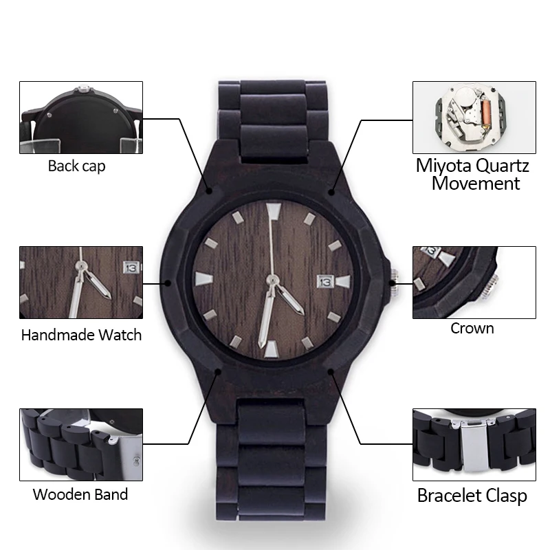 Фото Мужские и женские часы ELMERA Walnut Wooden Mems подарочные для влюбленных Woody Band Reloj Hombre Мужские и женские часы ELMERA Walnut Wooden Mems подарочные для влюбленных Woody Band Reloj Hombre