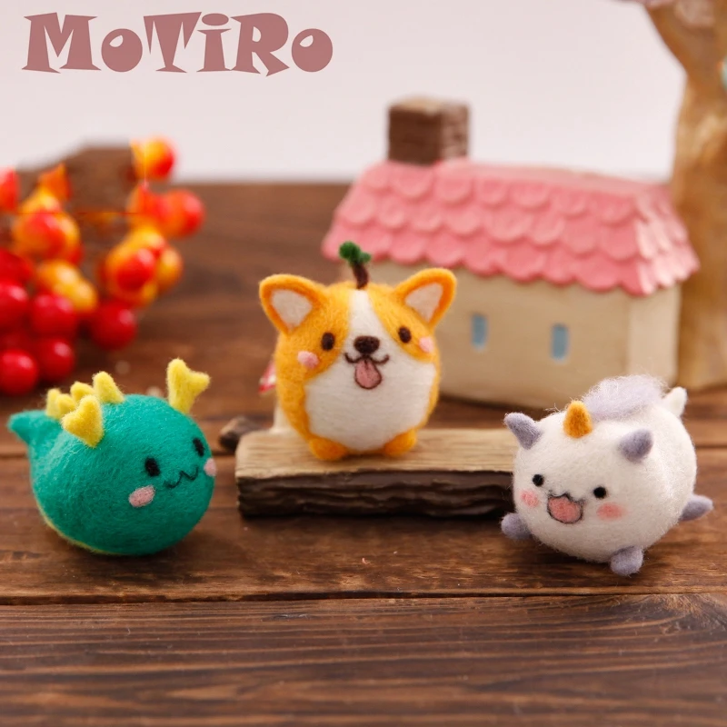 MoTiRo, не законченный Войлок Материал DIY пакет, животные серии Шерсть Войлок купить один получить бесплатно, кулон/украшения/подарок на день рождения