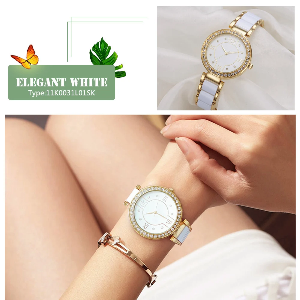 

Shengke Women Watches Top Brand Luxury Stainless Steel Female Quartz Watch Montre Femme 2019 SK Ladies Bracelet Watches #K0031
