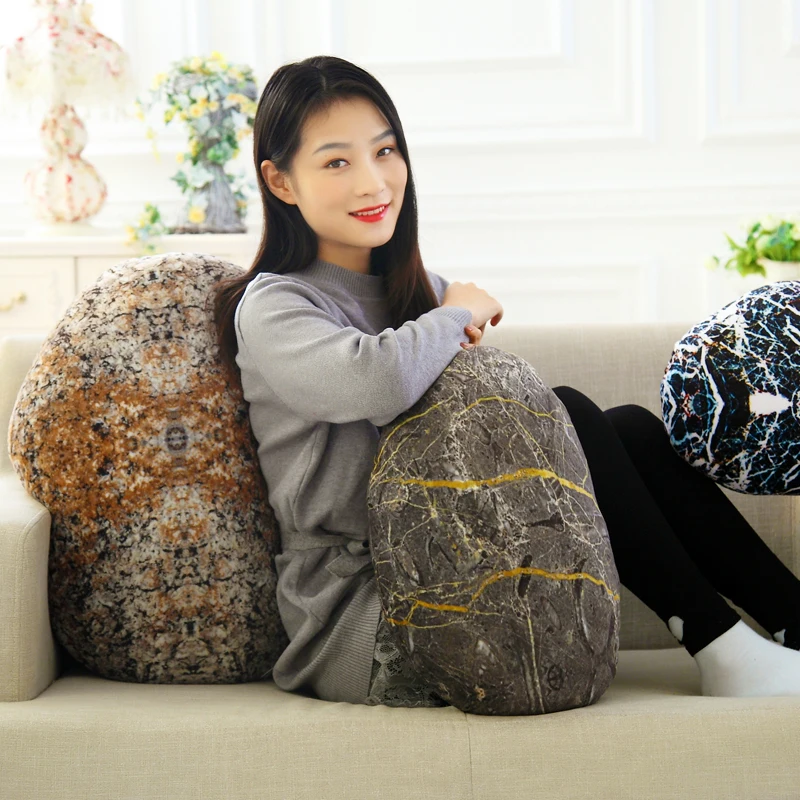 Real life pebble pillow cushions creative Funny plush toys lazy sofa pillows men and women birthday gifts Christmas | Дом и сад
