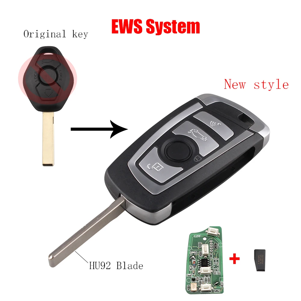 Ключ дистанционного управления для BMW EWS 315 433 325 330 318 525 E38 E39 E46 M5 X3 X5 HU92 ID44 (530)|Ключ от
