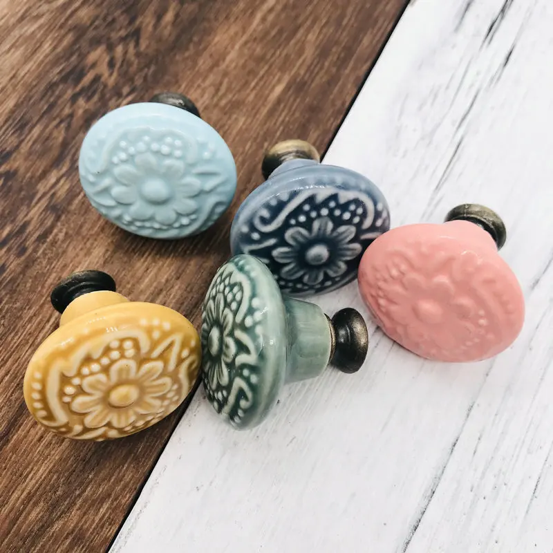 1PC Home Furniture Handles Modern Ceramic Cabinet Knobs and Door Knob Cupboard Drawer Kitchen Kids' Bookcase Pull Handle |