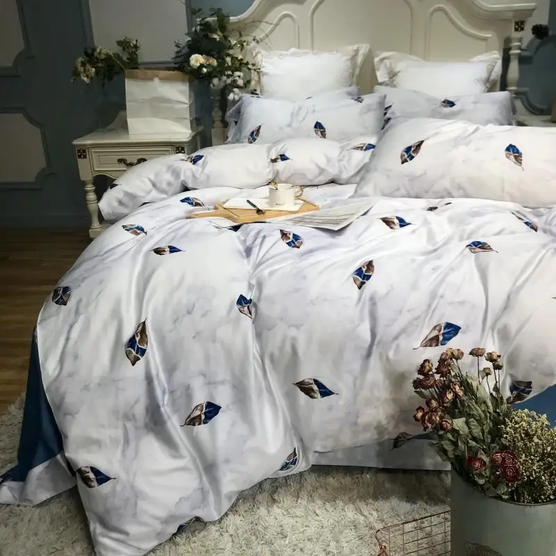 Египетский хлопок queen King size постельные принадлежности из шелка комплект роскошная простыня комплект резиновый простынь пододеяльник ropa de cama linge de lit