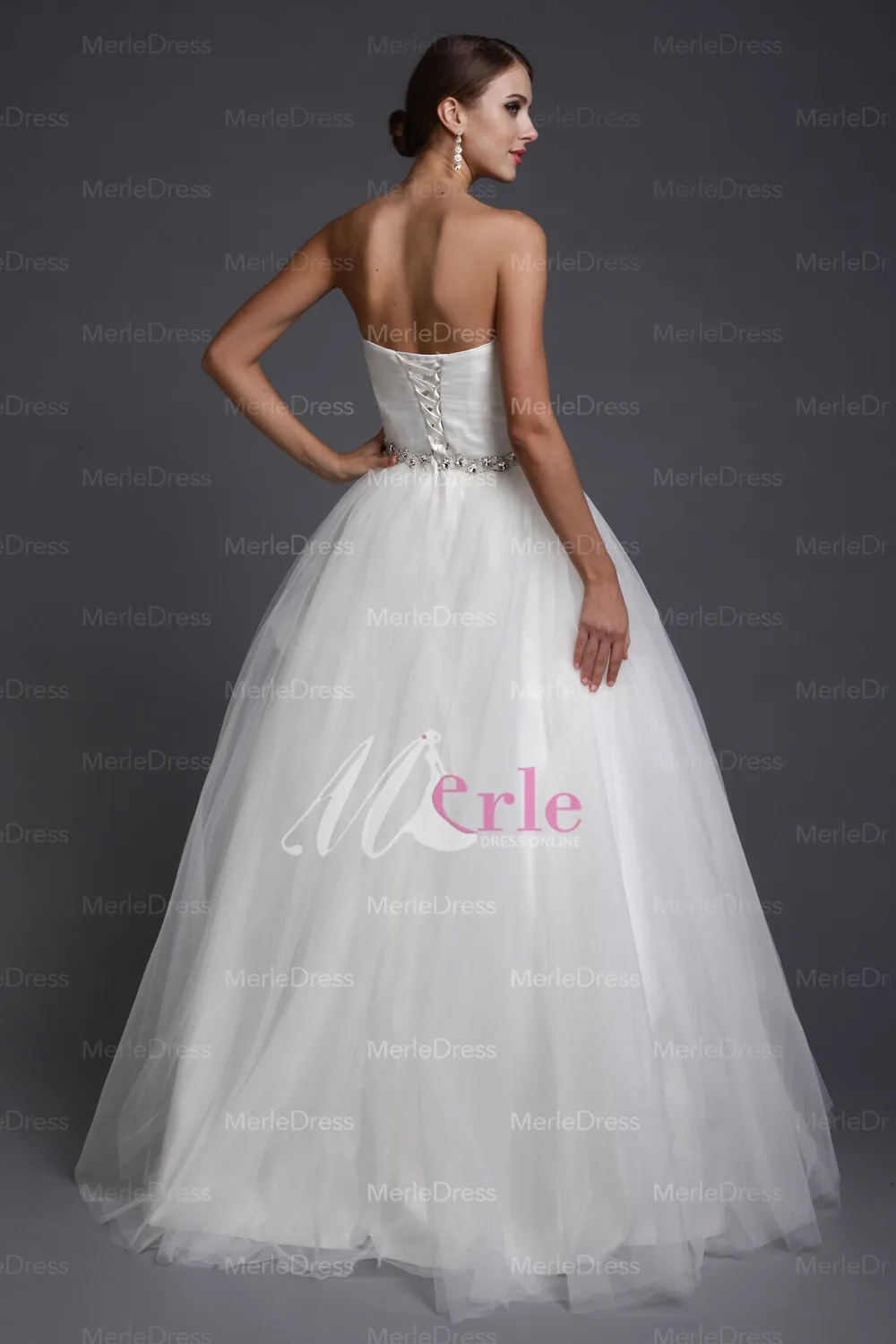 Мода 2015-Attractive A-Line / Princess милая рукавов длиной до пола длина бисероплетение чистая