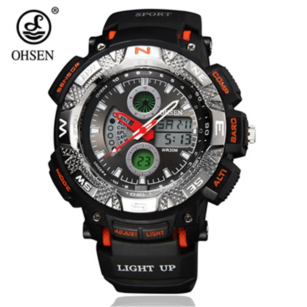 Мужские часы OHSEN спортивные повседневные цифровые светодиодные кварцевые|clock