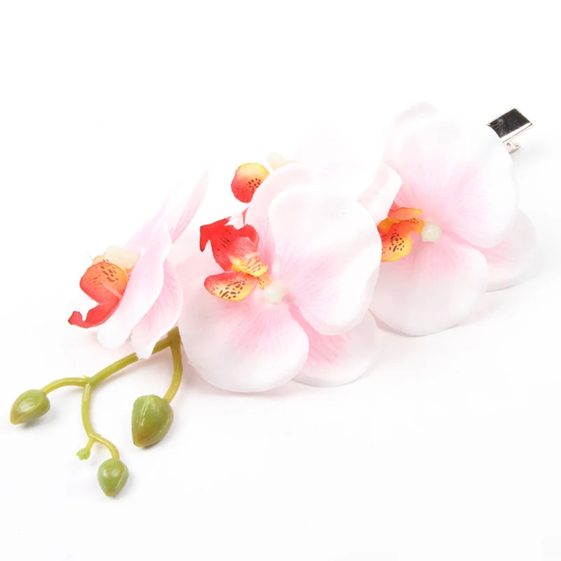White Red Новинка, хит, 1 шт., корейский искусственный цветок, женская заколка для волос, высокое качество, 8 цветов, модные аксессуары для волос - Цвет: White Red