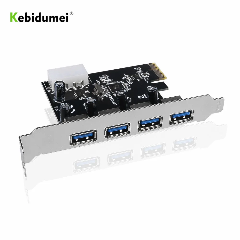 Kebidumei 4 портовый USB 3.0 PCI express PCIe e 1x Плата расширения|Платы расширения| |