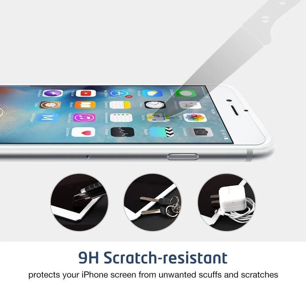 Оптовая продажа 2 шт./лот 2.5D 9 H протектор экрана закаленное стекло для iPhone 6 S 5s 7 8 SE