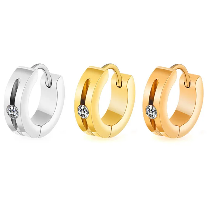 Серьги кольца из титановой стали для женщин модные корейские Золотые/серебряные