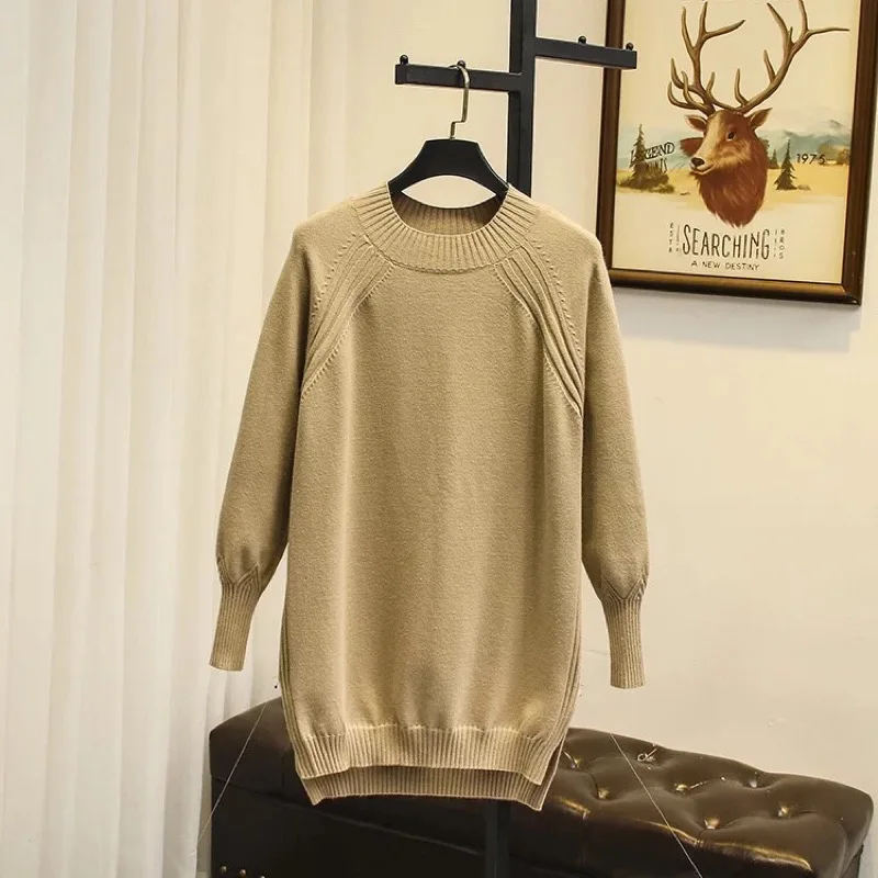 Ubetoku 2018Autumn women elastic knitted sweater solid color striped long pullovers plus size office lady clothing(MY16) | Женская