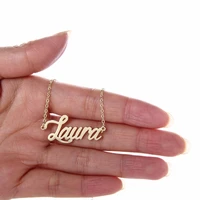 dainty laura name necklace for women script nameplate pendant gold stainless steel girls best friend birthday jewelry nl2448