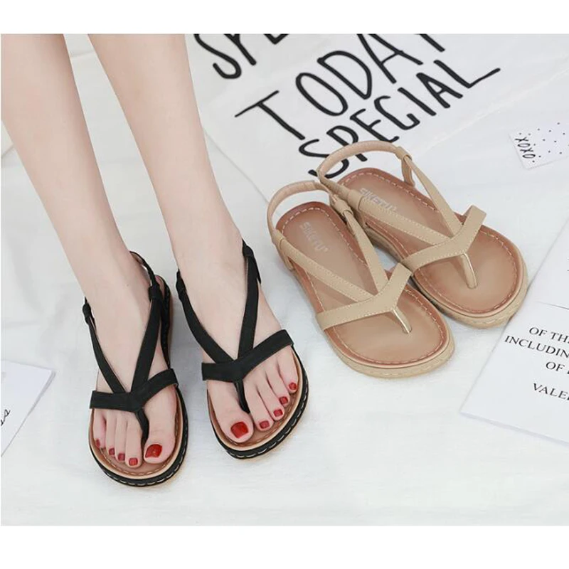 

2019 new Women sandals summer shoes flat pearl sandals comfortable string bead slippers women casual sandals flip flops c405