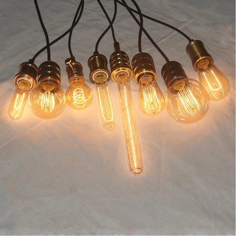 Ретро Edison led светильник лампочка E27 220 В 40 Вт ST64 T10 T45 T300 G95 нити Винтаж ампулы лампа накаливания Эдисона лампа подвесной светильник s