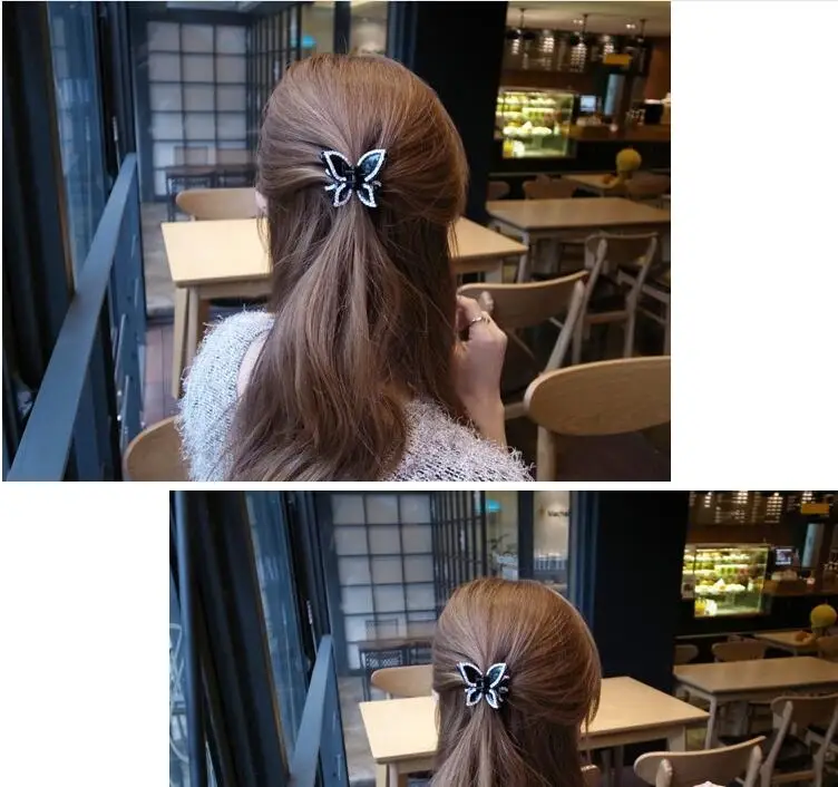 Hot Sale Women Butterfly rhinestone Hair Claws ladies Fashion Leopard Hair Clips Hair Female Girls Claws Hairpin hair Accessorie
