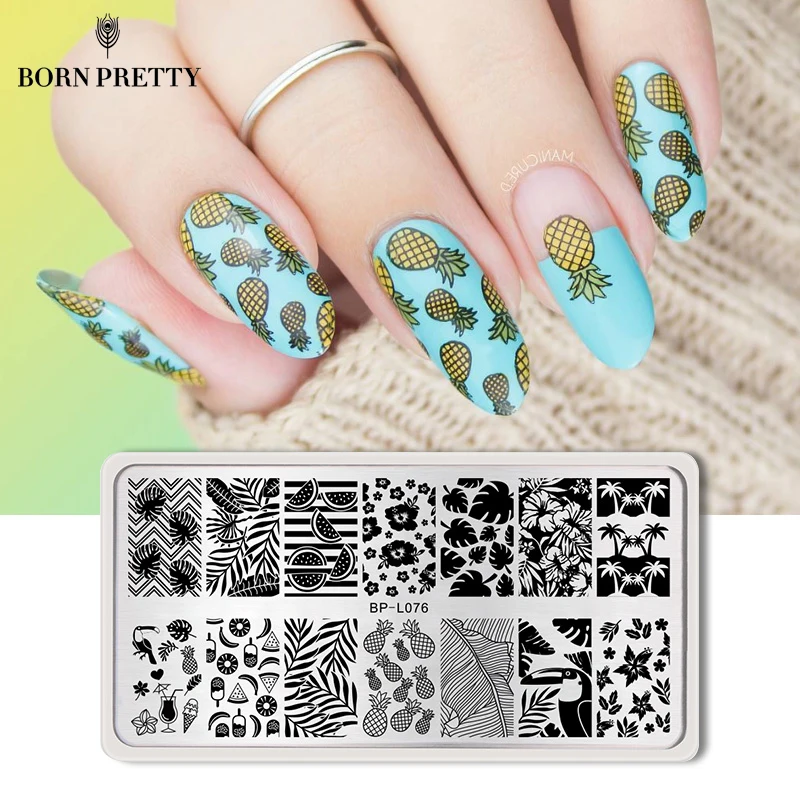 Пластины для стемпинга ногтей BORN PRETTY цветок луна компас прямоугольник