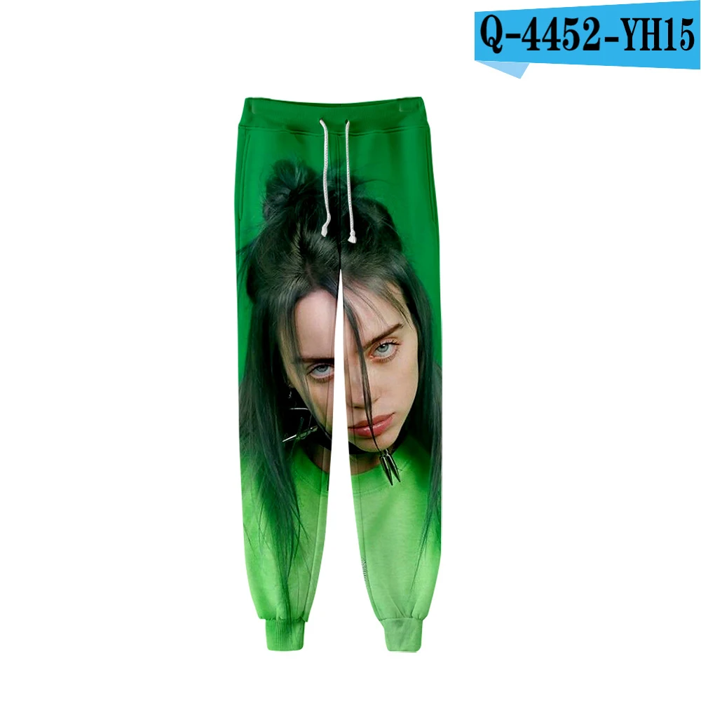 3D Billie Eilish брюки с принтом повседневные весенние повседневные штаны для бега женские и мужские 3D брюки тонкие крутые горячая Распродажа брюки 4XL - Цвет: grey